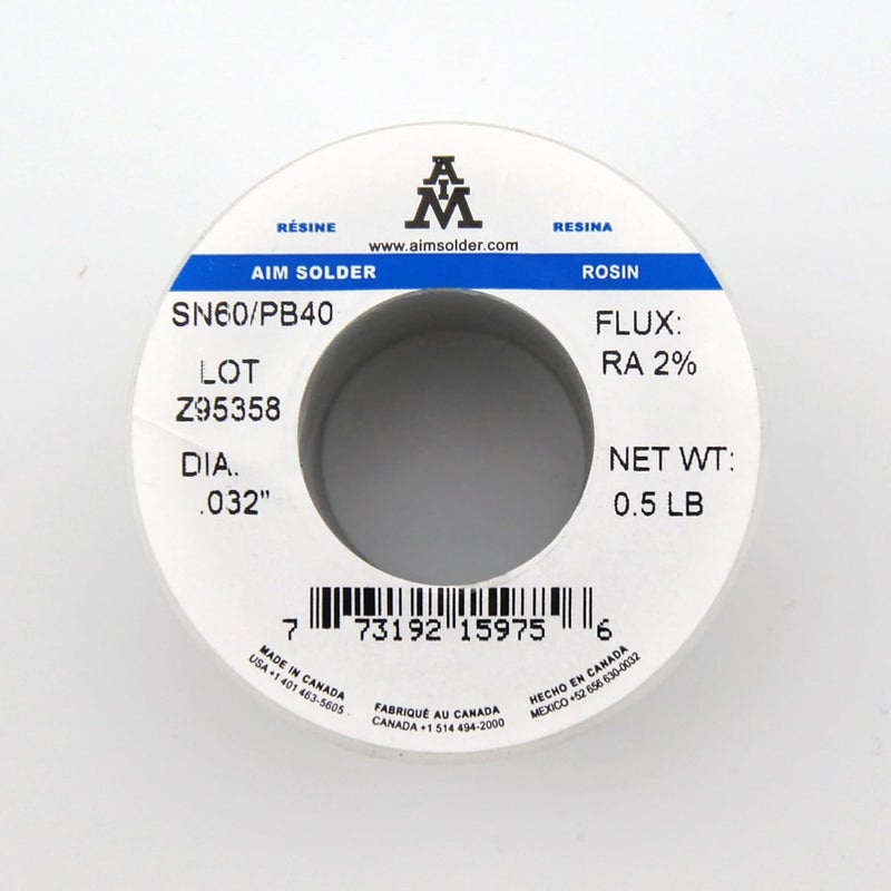 Aim Solder 60-40 Tin Lead Rosin Core Solder Wire for Electrical Soldering 0.032inch, 0.5lb (0.8mm / 227g) - Image 4